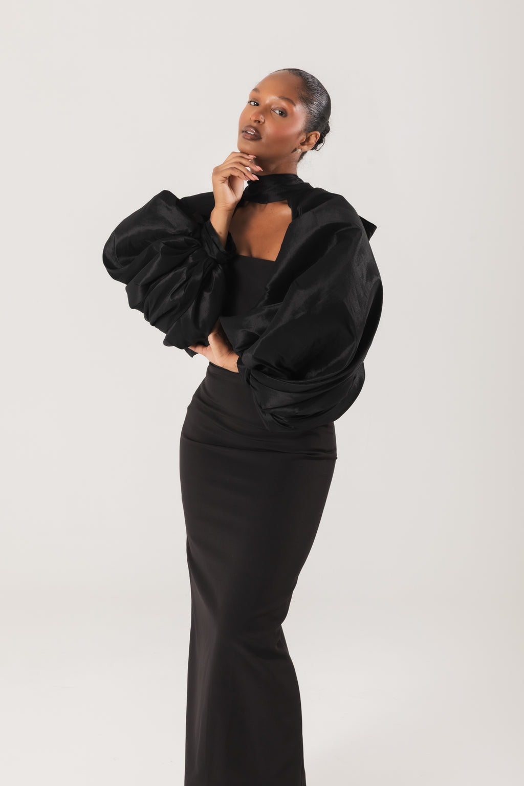 Black Satin Bolero