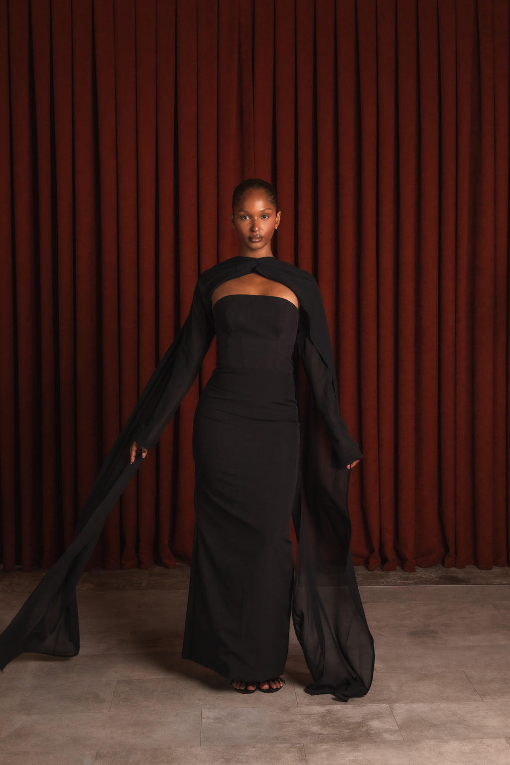 Black Chiffon Bolreo