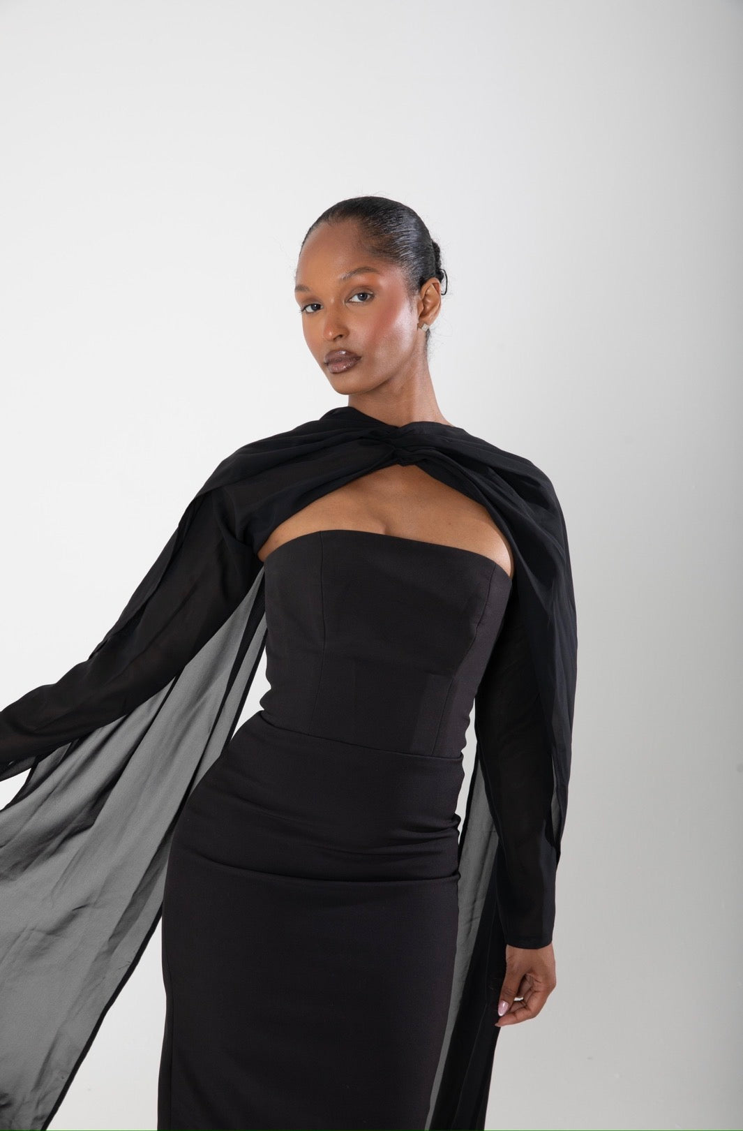 Black Chiffon Bolreo